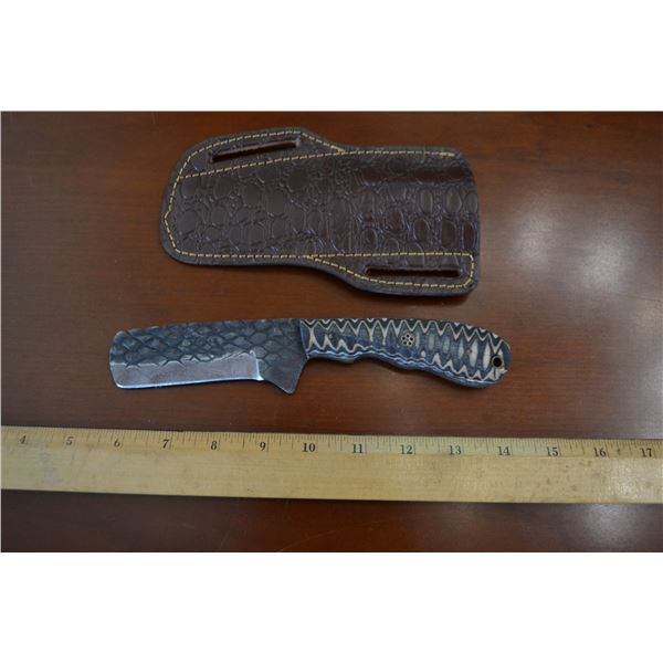 Hand Forged Steel Knife w/ Leather Sheath