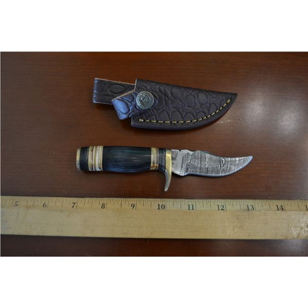 Handmade Damascus Steel Knife & Sheath