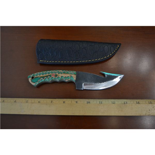Hand Forged Steel Knife w/ Leather Sheath