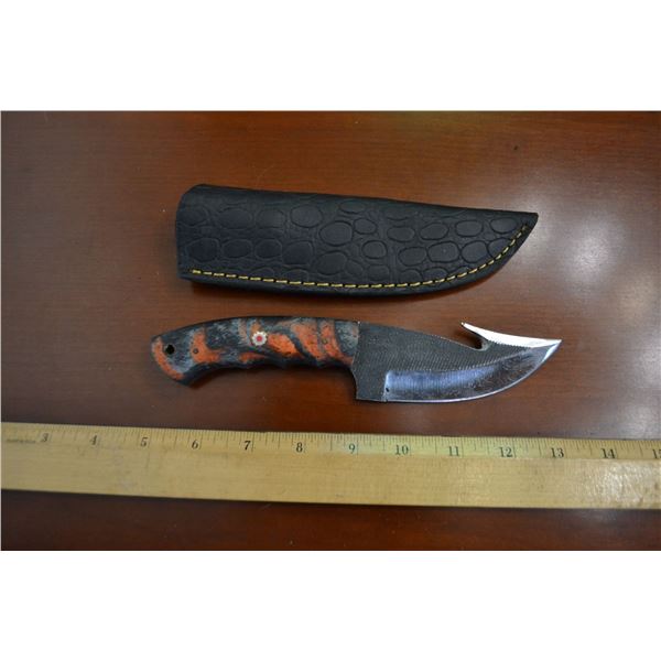 Hand Forged Steel Knife w/ Leather Sheath