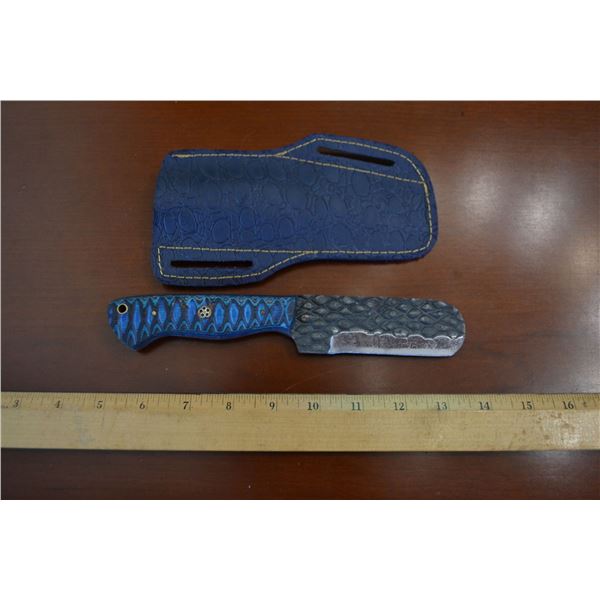 Hand Forged Steel Knife w/ Leather Sheath
