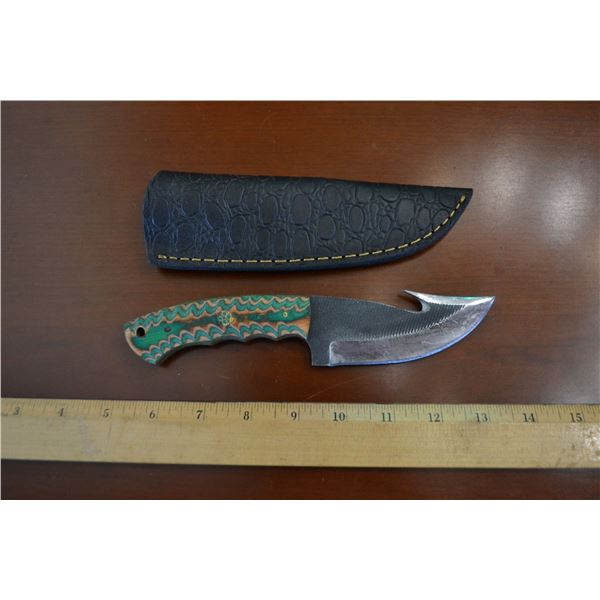 Hand Forged Steel Knife w/ Leather Sheath
