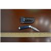 Image 1 : Hand Forged Damascus Steel Folder w/ Leather Sheath