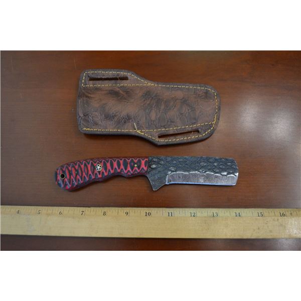 Hand Forged Steel Knife w/ Leather Sheath