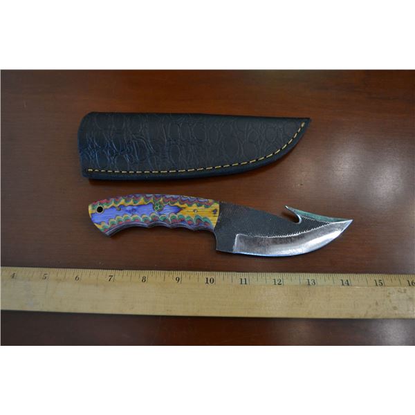 Hand Forged Steel Knife w/ Leather Sheath