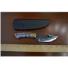 Image 1 : Hand Forged Steel Knife w/ Leather Sheath