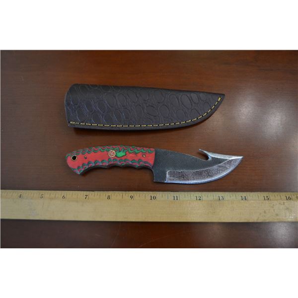 Hand Forged Steel Knife w/ Leather Sheath