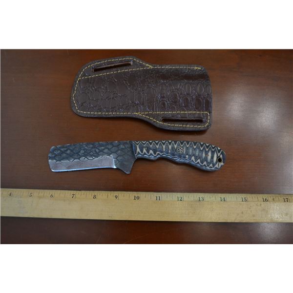 Hand Forged Steel Knife w/ Leather Sheath