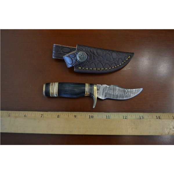 Handmade Damascus Steel Knife & Sheath