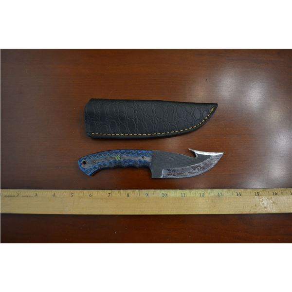 Hand Forged Steel Knife w/ Leather Sheath