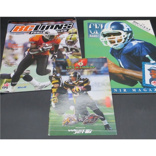 Lot Of 3 CFL Media Guides Souvenir Magazines