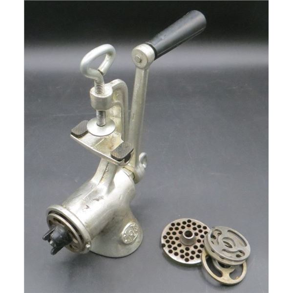 Vintage Spong National 20 England Metal Meat Grinder With Attachments