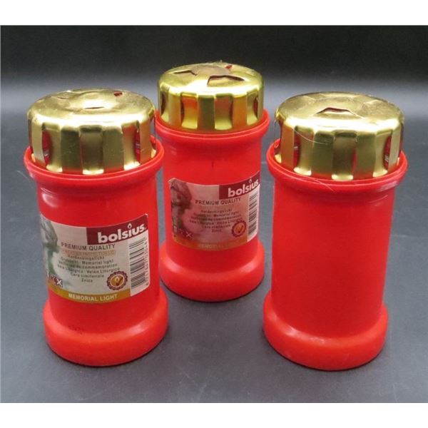 3 Bolsius Memorial Grave Light Candles