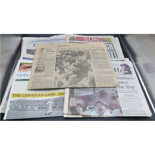 Lot Of Various Newspapers With CFL Headlines