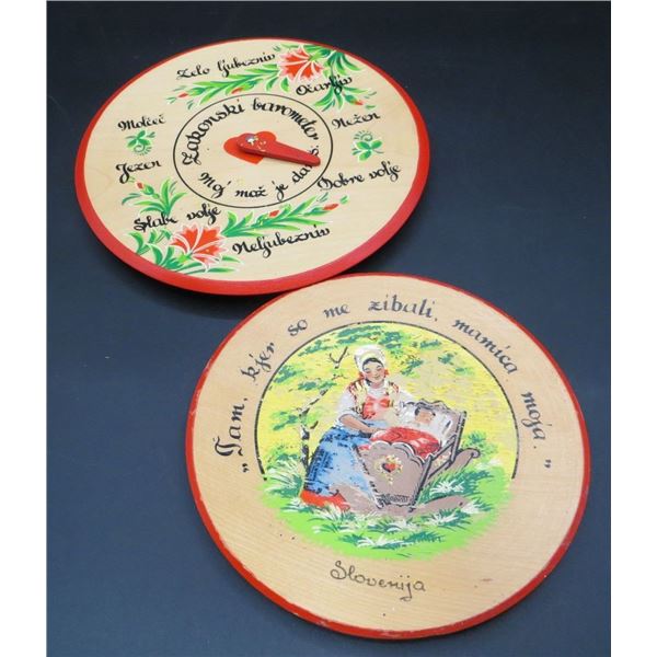 2 Wooden Hand Painted Slovenian Pieces