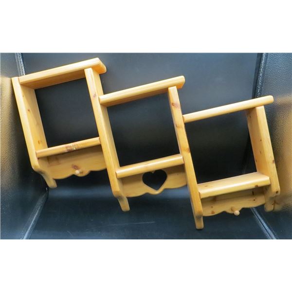 Wooden Wall Shelf with cut out Heart 22" Long x 17" Tall