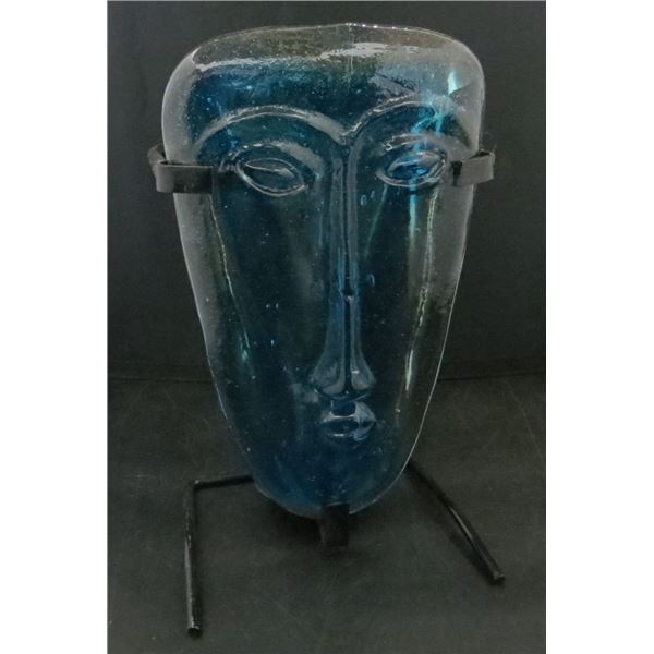 Vintage 9 Inch Sky Dreamer Art Glass Mask Wall Sconce Candle Holder