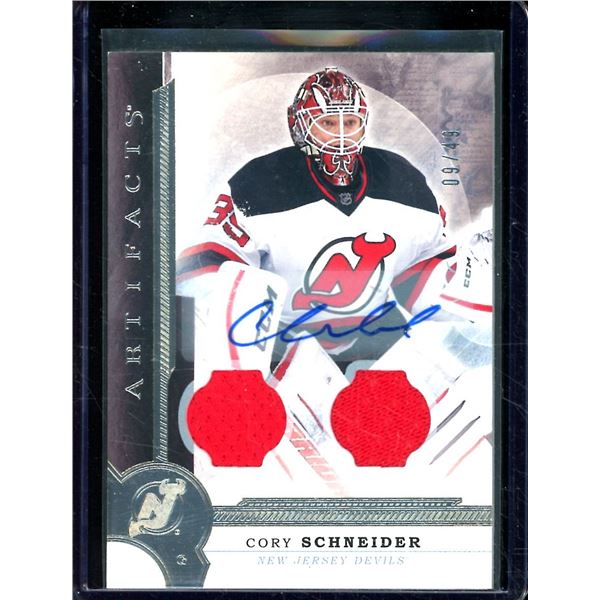 2016-17 Artifacts Autograph Materials Silver #58 Cory Schneider 9/49 BV $35