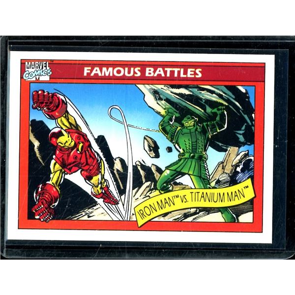 1990 Impel Marvel Universe I #121 Iron Man vs. Titanium Man