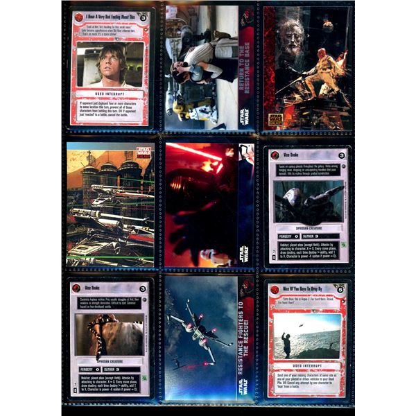 Lot of 9 Various Star Wars Collector Cards Including Inserts & Chrome Cards