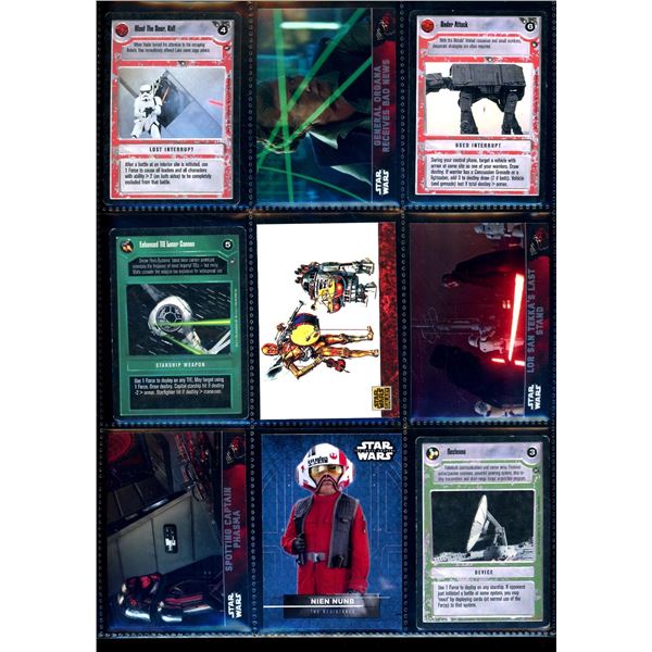 Lot of 9 Various Star Wars Collector Cards Including Inserts & Chrome Cards
