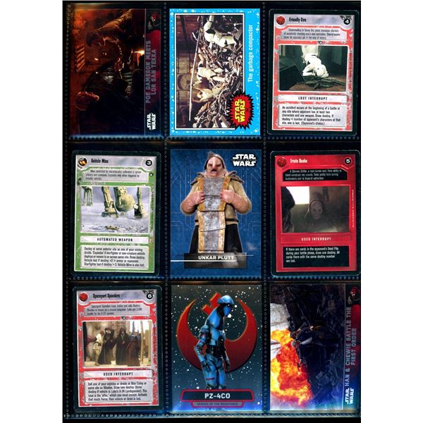 Lot of 9 Various Star Wars Collector Cards Including Inserts & Chrome Cards