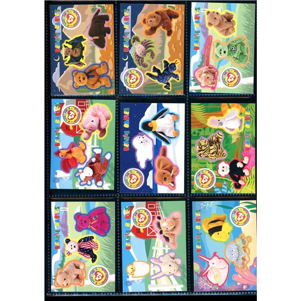 Lot Of 9 Beanie Babies Sticker Cards