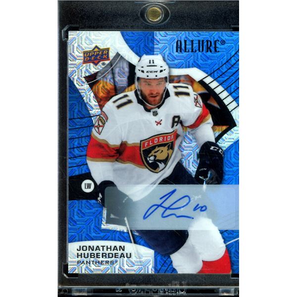 2021-22 Upper Deck Allure Autographs Blue Line #54 Jonathan Huberdeau 16/35 BV $50