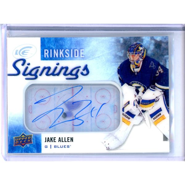 2015-16 Upper Deck Ice Rinkside Signings #RSJA Jake Allen BV $30