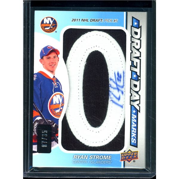 2014-15 SP Game Used Draft Day Marks #DDMRS1 Ryan Strome Letter "O" 7/35 BV $60