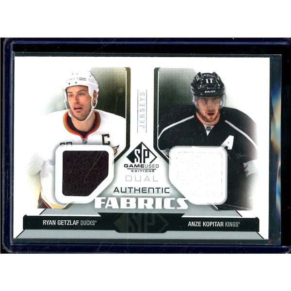 2014-15 SP Game Used Authentic Fabrics Dual #AF2GK Ryan Getzlaf/Anze Kopitar BV $30