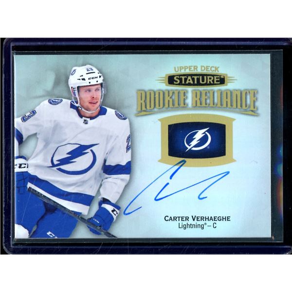 2019-20 Upper Deck Stature Rookie Reliance Autographs #RR19 Carter Verhaeghe BV $30