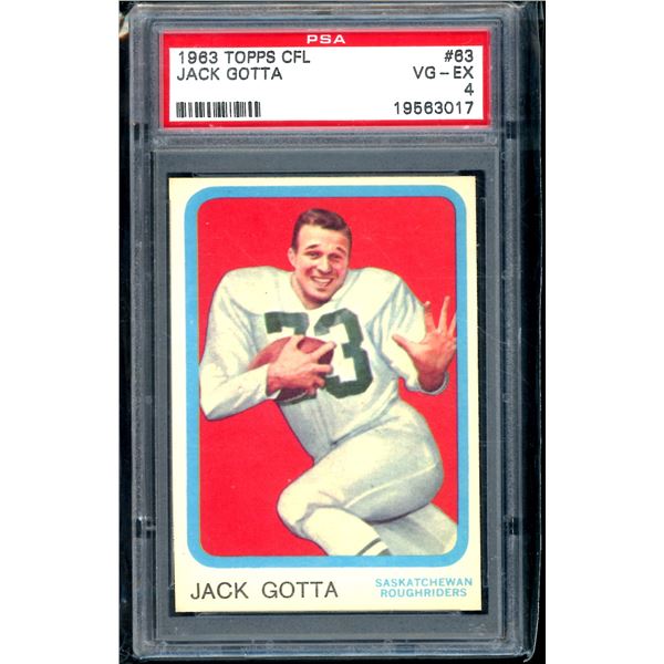 1963 Topps CFL #63 Jack Gotta Graded PSA VG-EX 4