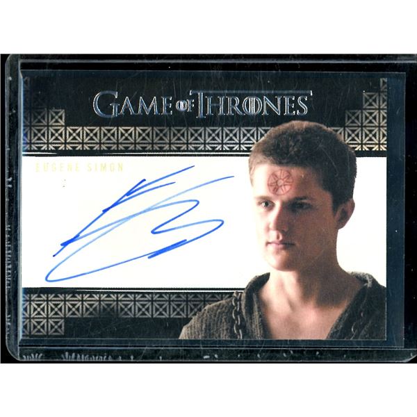 2017 Rittenhouse Game of Thrones Valyrian Steel Valyrian Autographs #NNO Eugene Simon