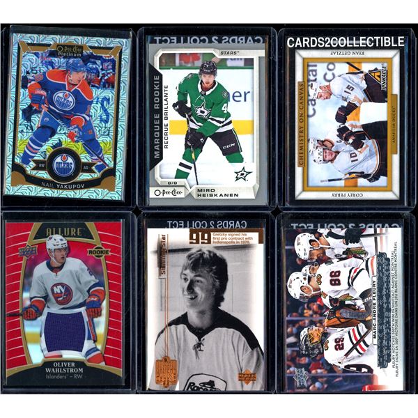Lot Of 6 Hockey Rookies & Insert Cards Various Teams & Players