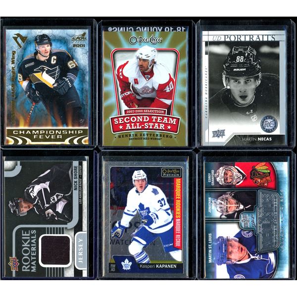 Lot Of 6 Hockey Rookies & Insert Cards Various Teams & Players