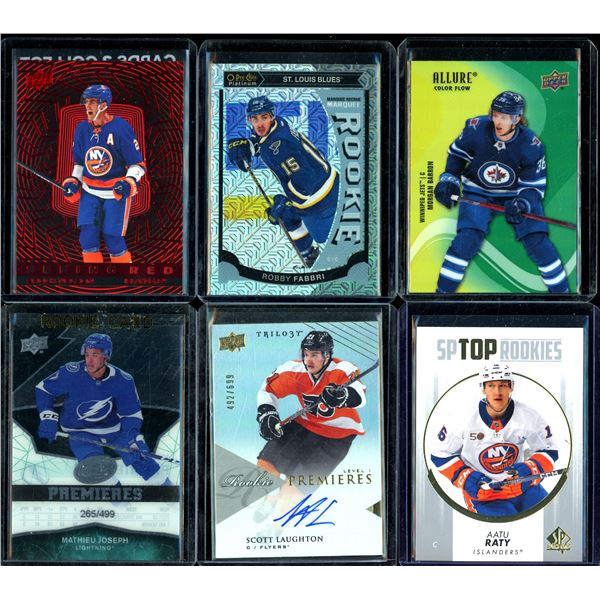 Lot Of 6 Hockey Rookies & Insert Cards Various Teams & Players