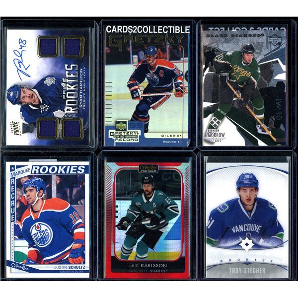 Lot Of 6 Hockey Rookies & Insert Cards Various Teams & Players
