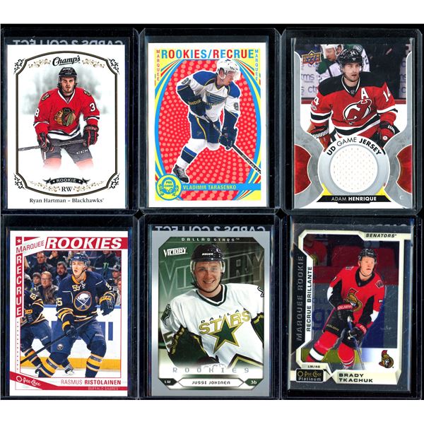 Lot Of 6 Hockey Rookies & Insert Cards Various Teams & Players