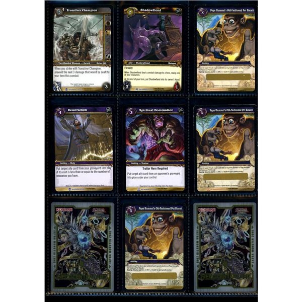 Lot of 9 Various Warcraft & Yu-Gi-Oh TCG Collector Gaming Cards