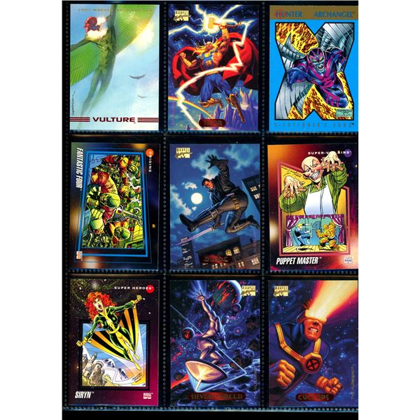 Lot Of 9 Various Marvel Collector Cards