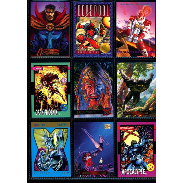 Lot Of 9 Various Marvel Collector Cards