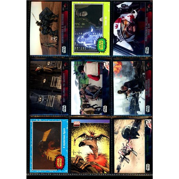 Lot of 9 Various Star Wars Collector Cards Including Inserts & Chrome Cards