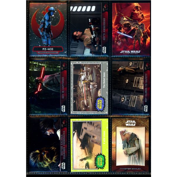 Lot of 9 Various Star Wars Collector Cards Including Inserts & Chrome Cards