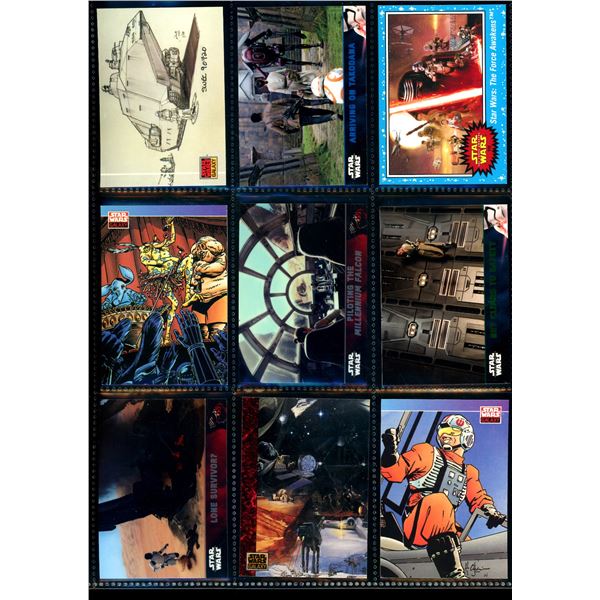 Lot of 9 Various Star Wars Collector Cards Including Inserts & Chrome Cards