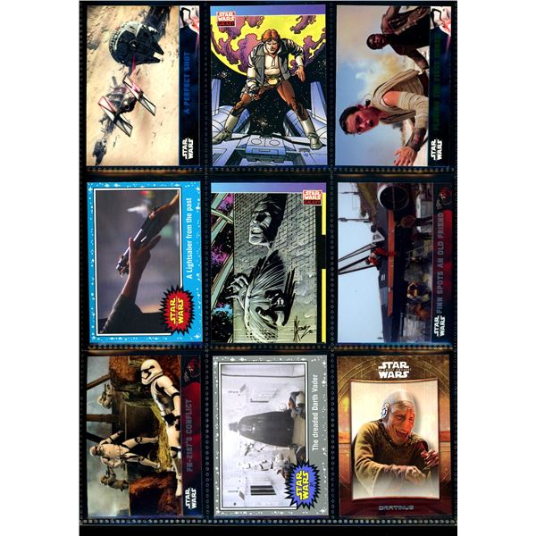 Lot of 9 Various Star Wars Collector Cards Including Inserts & Chrome Cards