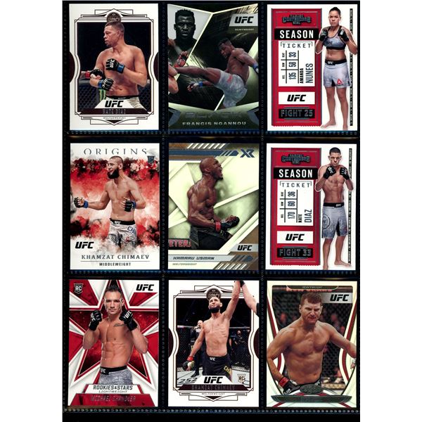 Lot of 9 Various UFC Fighter Cards