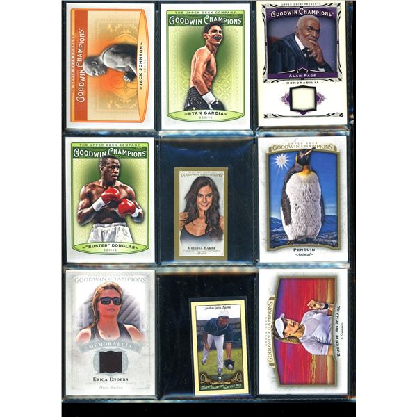 Lot of 9 Various Goodwin Champions Cards Including Swatch Cards