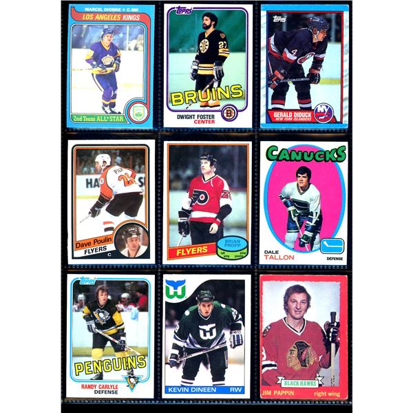 Lot of 9 Various Vintage Hockey Cards Various Teams Sets & Players