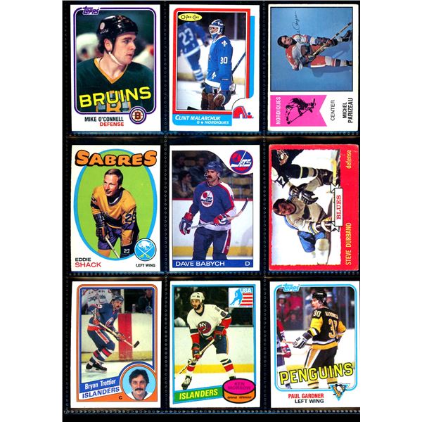 Lot of 9 Various Vintage Hockey Cards Various Teams Sets & Players